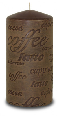 Svíčka Coffee válec tmavě hnědá 14x7 cm