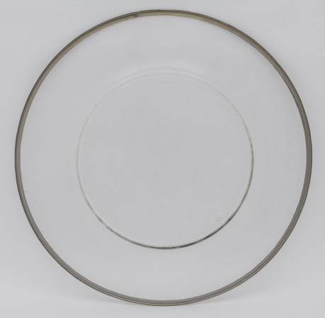 detail Skleněný talíř se stříbrným okrajem GD DESIGN