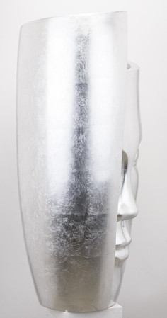 detail Stříbrná váza obličej 111 cm GD DESIGN