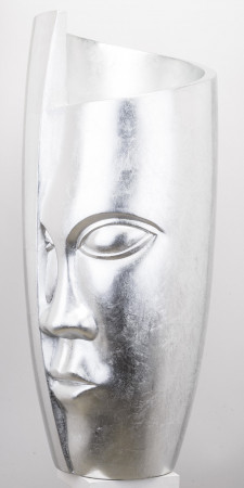 detail Stříbrná váza obličej 111 cm GD DESIGN