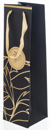 detail Dárková taška na víno černá s ornamentem GD DESIGN