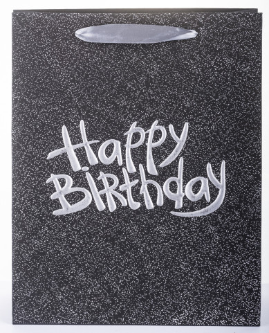 detail Černá dárková taška Happy Birthday GD DESIGN