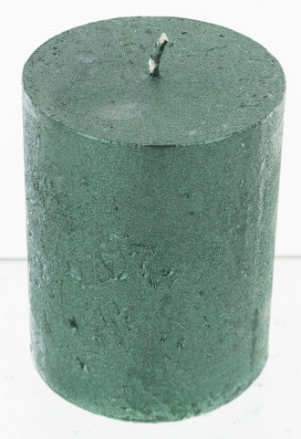 detail Metalická svíčka zelená Rustic malá GD DESIGN