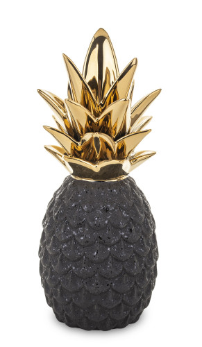 Keramický ananas se zlatými listy 22 cm
