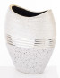 náhled Oválná váza stříbrný pruh světlá 30 cm GD DESIGN