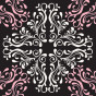 náhled Ubrousky černé s růžovými ornamenty GD DESIGN
