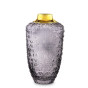 náhled Skleněná váza kouřová se zlatým hrdlem 22 cm GD DESIGN