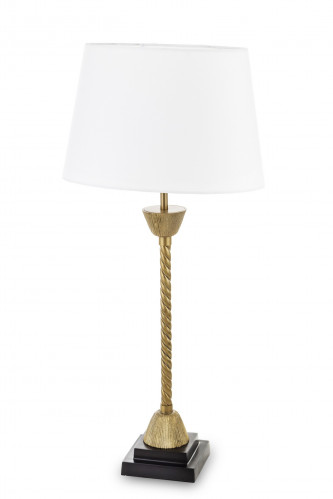 Vysoká stolní lampa s bílým stínidlem