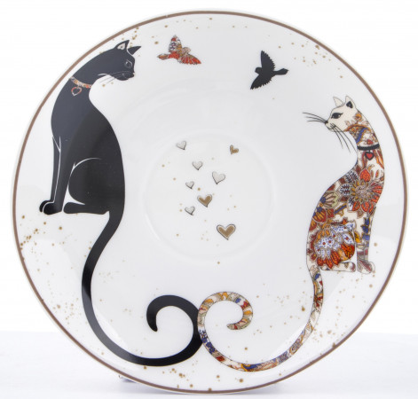 detail Sada 2 ks porcelánových šálků s kočkami 250 ml GD DESIGN