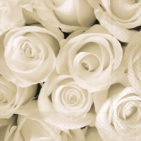 detail Ubrousky s bílými růžemi GD DESIGN