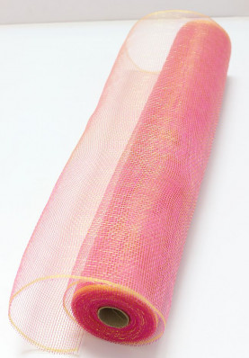 Růžová síťka na aranžování 54 cm