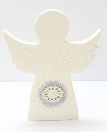 detail Velký béžový anděl s krajkou GD DESIGN