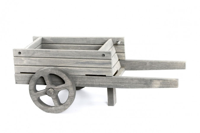 detail Dekorační vozíček na zahradu šedý GD DESIGN