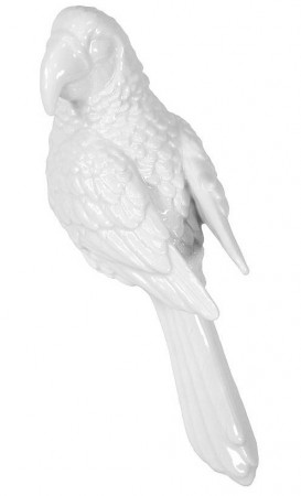 detail Bílý keramický papoušek GD DESIGN
