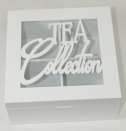 detail Krabička na čaj bílá dřevěná GD DESIGN
