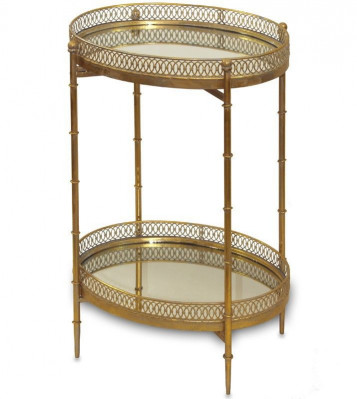 Kovový zlatý stolek