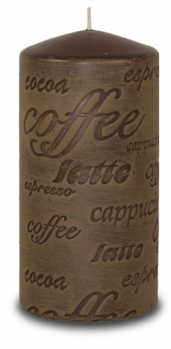 Svíčka Coffee válec tmavě hnědá 14x7 cm