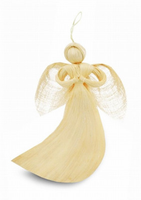 Anděl z kukuřičného šustí létající 20 cm
