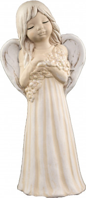 Anděl sádrový Malgosia s kyticí meruňkový