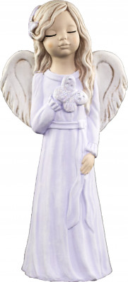 Anděl ze sádry Malgosia s motýlem fialový