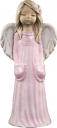 detail Anděl ze sádry Malgosia s kapsami růžový GD DESIGN