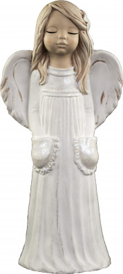 Anděl ze sádry Malgosia s kapsami bílý
