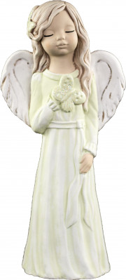 Anděl ze sádry Malgosia s motýlem zelený