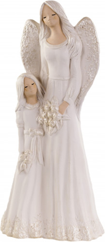 Sádrový anděl s dívkou Lukrecja krém