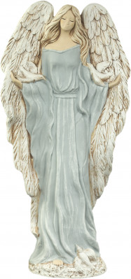 Anděl Gloria ze sádry šedomodrý