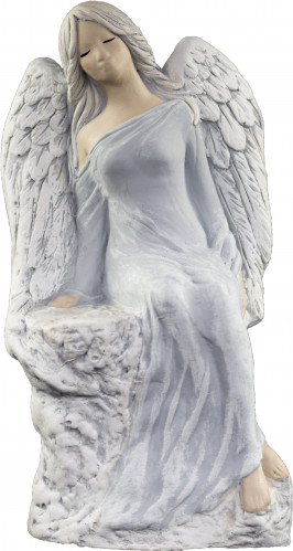 Anděl Wera sádrový modrošedý
