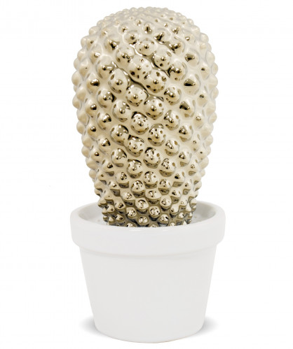 Zlatý keramický kaktus