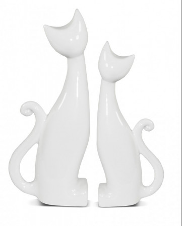 detail Bílé keramické kočičky sada 2 ks GD DESIGN
