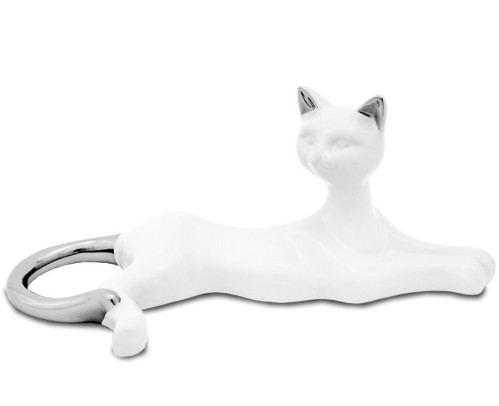 Ležící keramická kočka