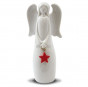 náhled Šedý keramický anděl s červenou hvězdičkou GD DESIGN