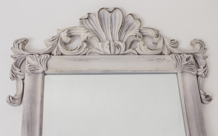 detail Šedé zrcadlo s ornamenty GD DESIGN