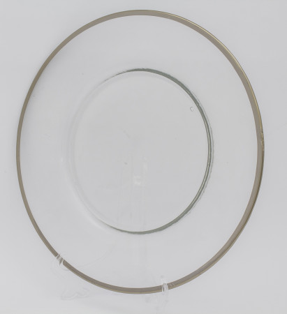 detail Skleněný talíř se stříbrným okrajem GD DESIGN