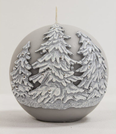 detail Zimní svíčka stromky koule 10 cm GD DESIGN