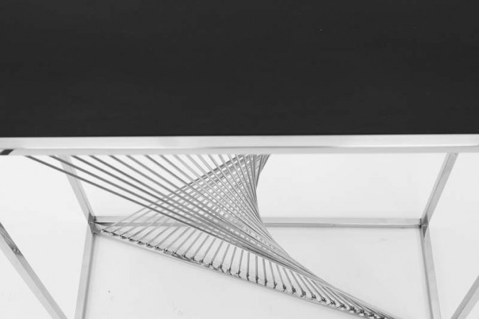 detail Stříbrný konzolový stolek spirála GD DESIGN