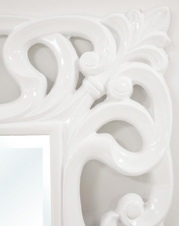 detail Bílé zrcadlo s ornamenty GD DESIGN