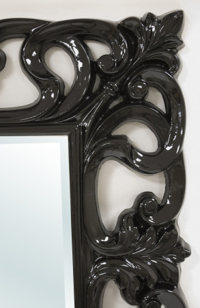 detail Černé zrcadlo s ornamenty GD DESIGN