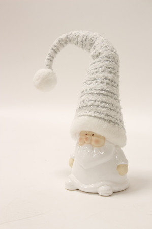 detail Bílý Santa s bambulkou na čepce GD DESIGN