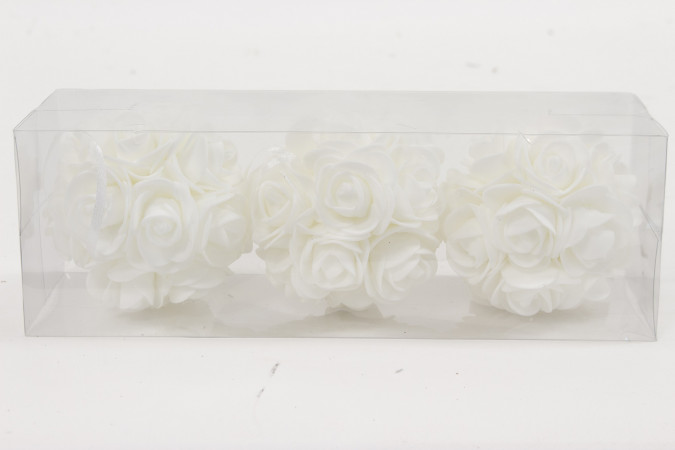 detail Bílé koule růže sada 3 ks GD DESIGN