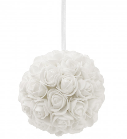 detail Bílá koule s růžemi GD DESIGN
