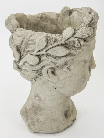 detail Obal na květináč hlava z kameniny GD DESIGN