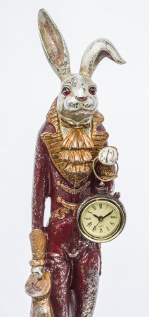 detail Vysoká figurka králíka s hodinami GD DESIGN