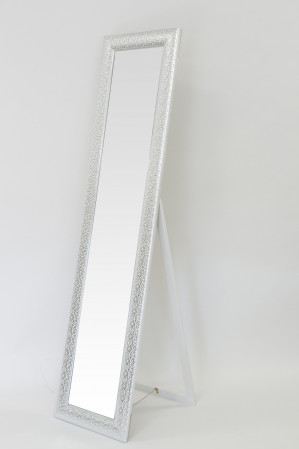 detail Stojací zrcadlo stříbrné květiny GD DESIGN