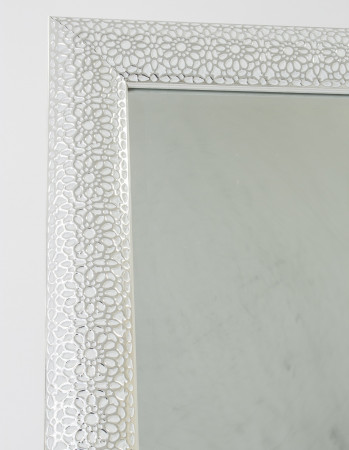 detail Stojací zrcadlo stříbrné květiny GD DESIGN