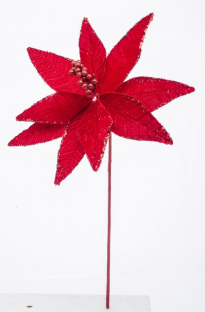 detail Červená vánoční hvězda s pestíky GD DESIGN