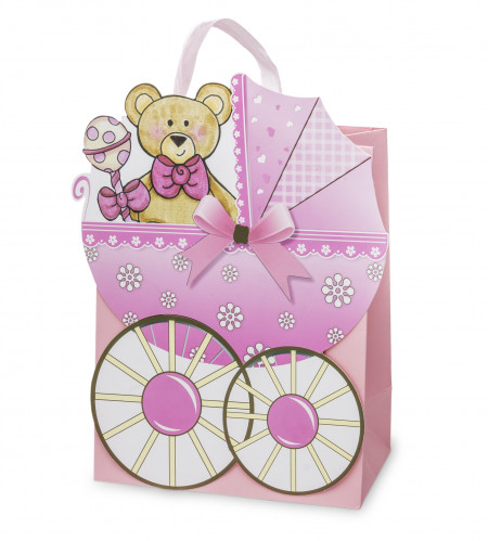 Růžová dárová taška pro miminko