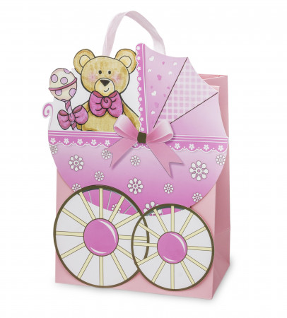 detail Růžová dárová taška pro miminko GD DESIGN
